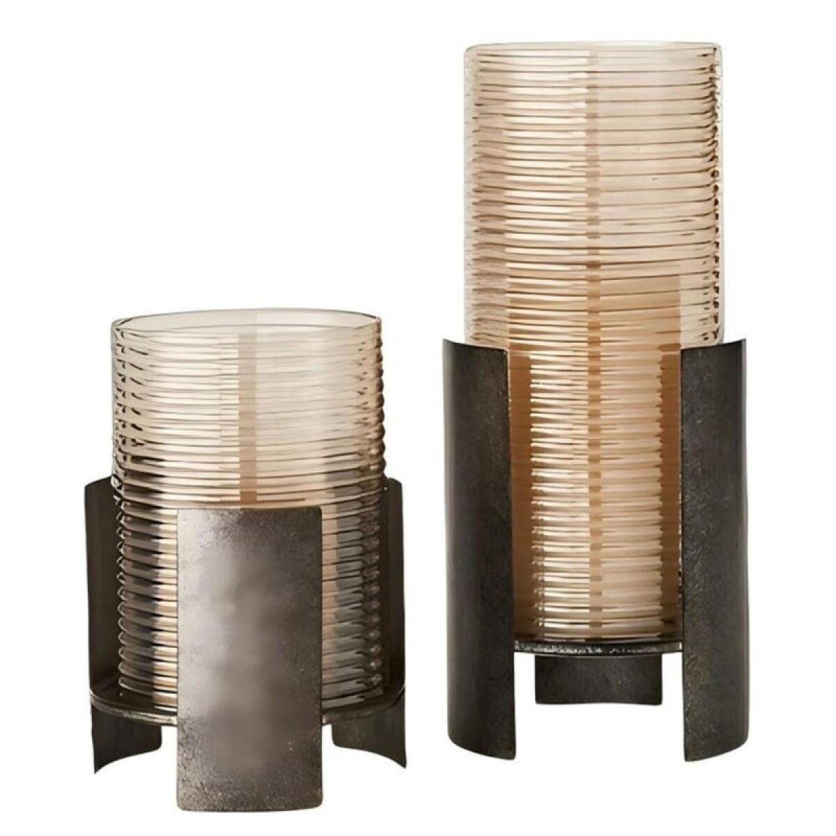 Fluted Fire Candleholders, S/2 - Image 2