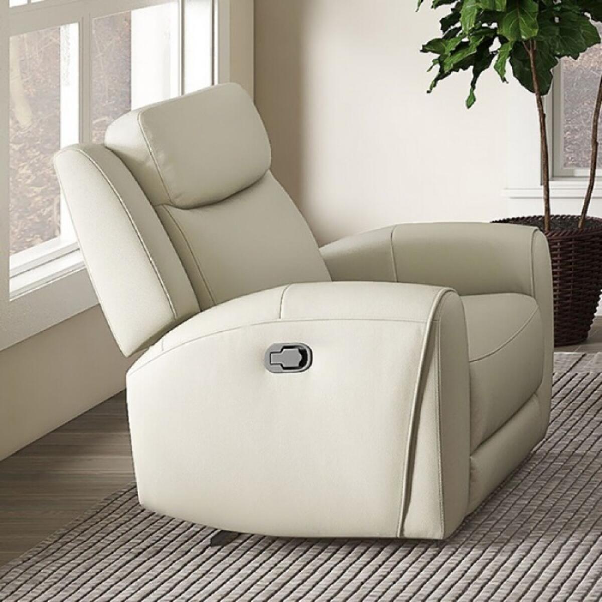 Jacobus Manual Recliner – Leather Recliners Beige 4