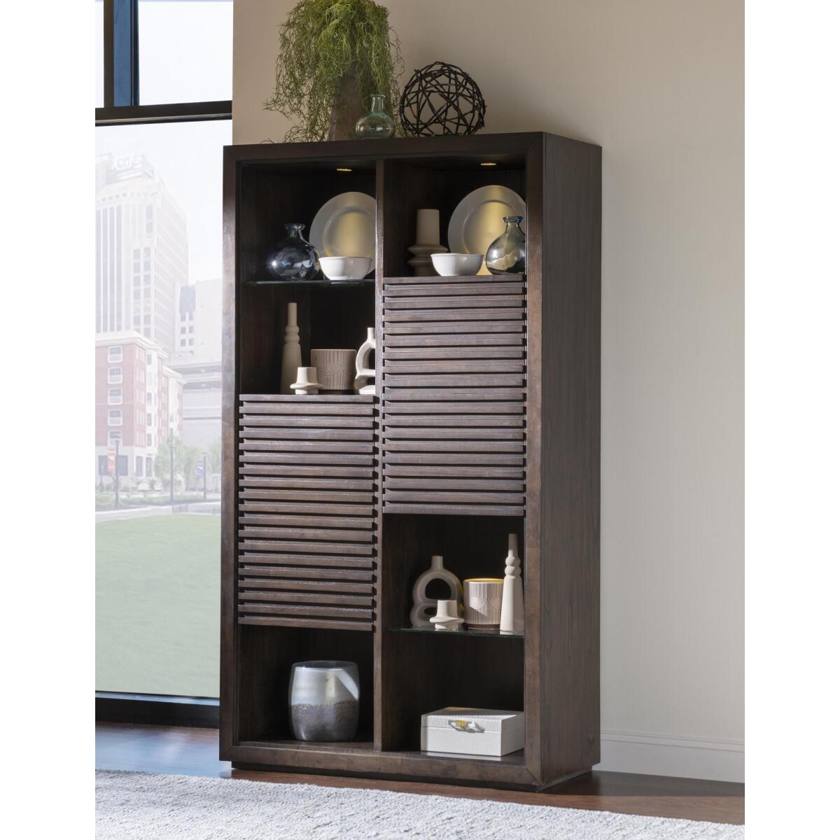 Display Cabinet Dining Storage Brown 6