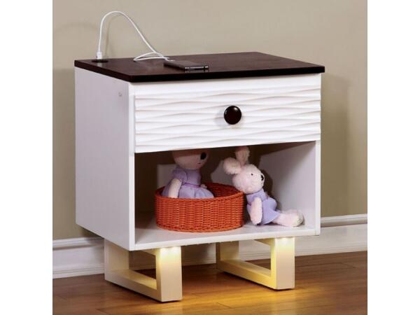 Meredith Night Stand w/ USB Outlet Youth Nightstands Furniture of America
