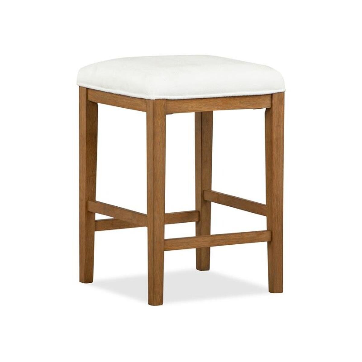 Lindon Stool w/White Upholstered Seat - Image 2