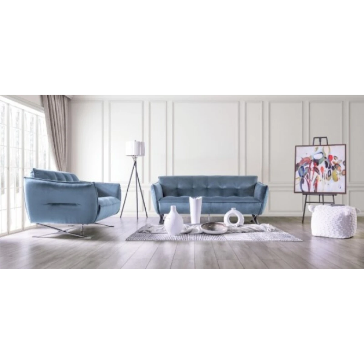 Civellutino Loveseat Loveseats Blue 5