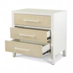 Miramar Electrified 3-drawer Woven Nightstand Nightstands Cream 19