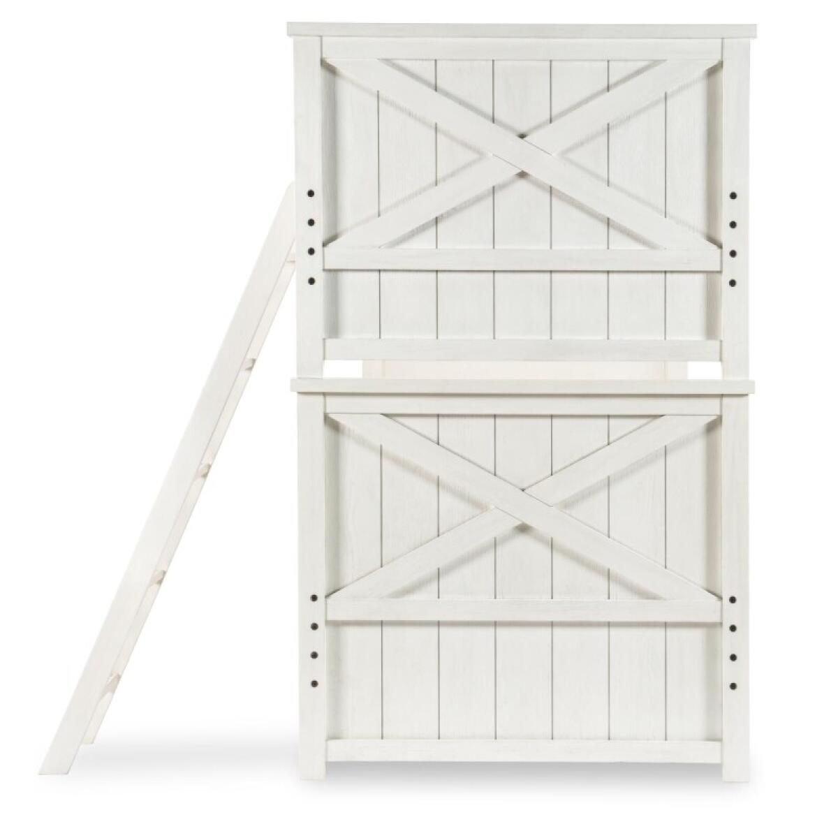 Complete Twin Over Twin Bunk End White Finish - Image 4