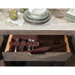 Credenza With Stone Top Dining Storage Brown 19
