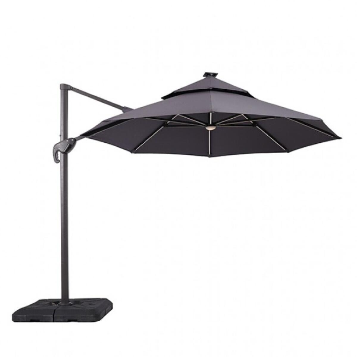 Xico 8 Ft Square Umbrella w/ Double Top w/ LED Light + 37" Large Base - Image 3