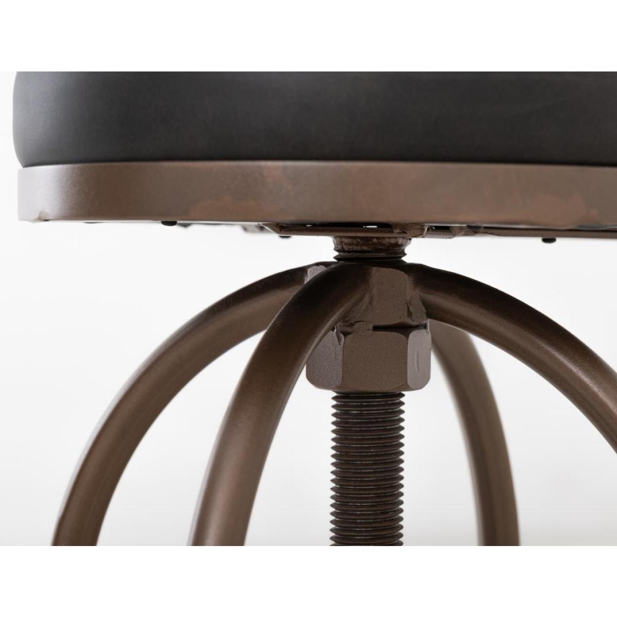 Upholstered Adjustable 24-30" Swivel Iron Base Barstool - Altea - Image 4