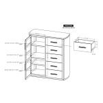 5 Drawer & 2 Door Gentleman’s Chest – Balam Chests Brown 24