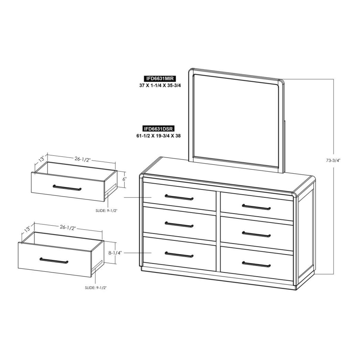6 Drawer Dresser – Dark Mezquite Dressers Dressers 12