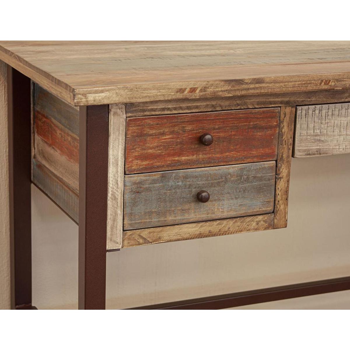 5 Drawer Desk – Antique Desks Brown 5