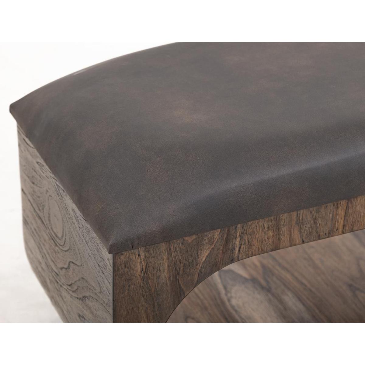 Upholstered Seat Bench with Two Open Shelves – Balam Chairs & Benches Black 7