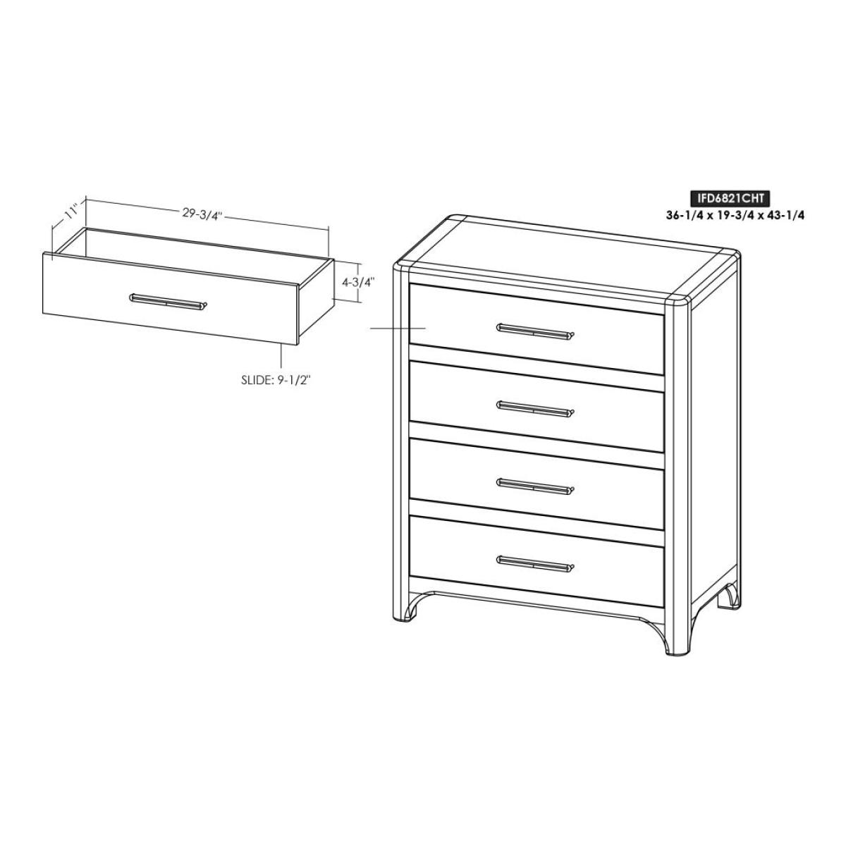 4 Drawer Chest - Dark Praga - Image 10