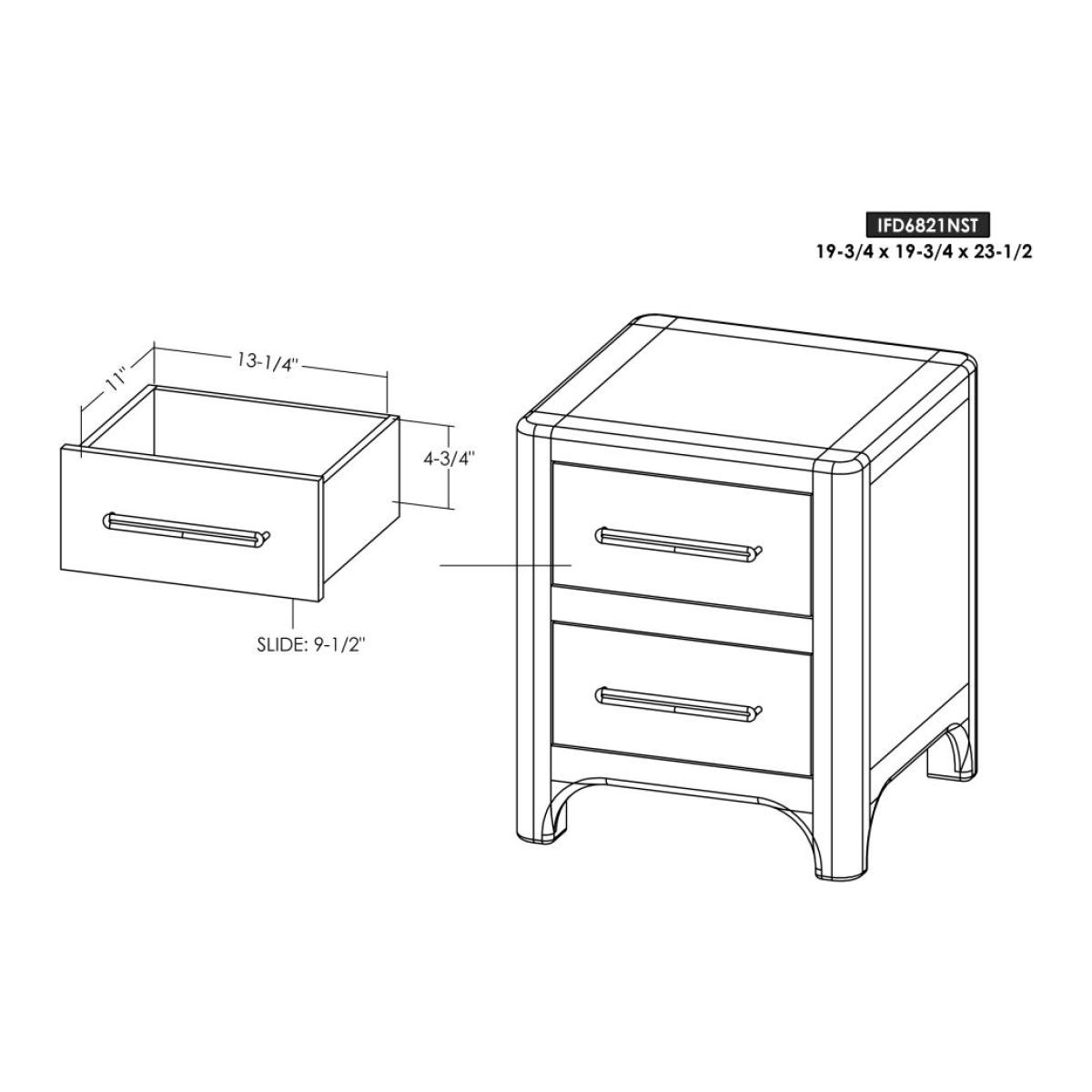 2 Drawer Nightstand - Dark Praga - Image 9