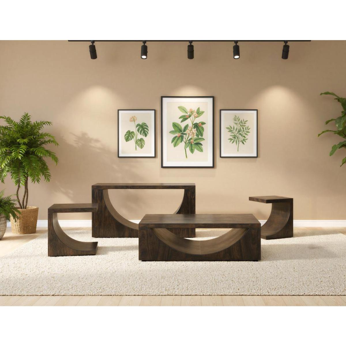 Wooden Chairside Table - Dark Mezquite - Image 4