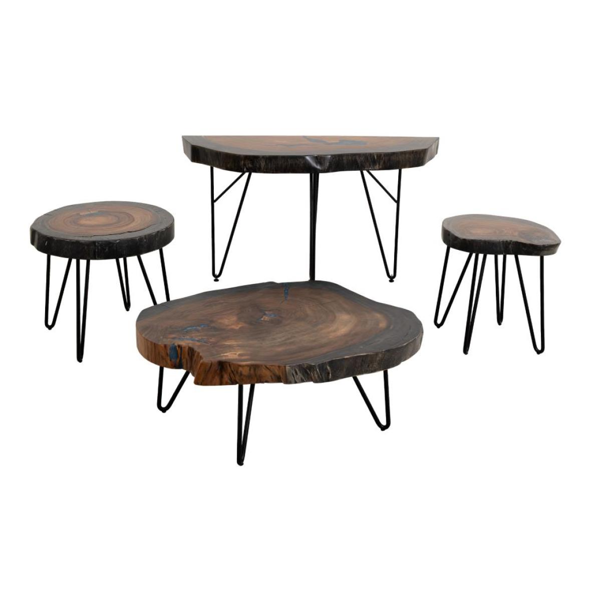 Live Edge Chairside Table - Parota Epoxy - Image 4
