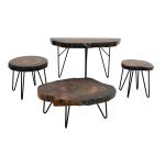 Live Edge Chairside Table - Parota Epoxy - Image 4