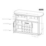 1-Drawer, 2-Door Bar with Wine Grid – Balam Bar Furniture Bar Furniture 24