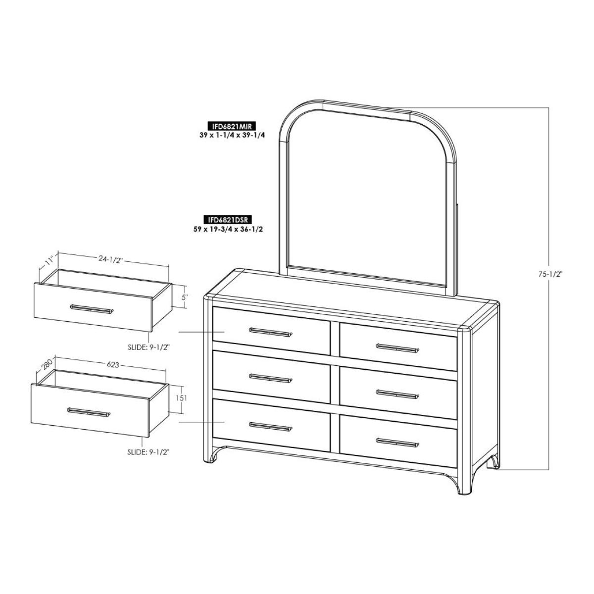 6 Drawer Dresser - Dark Praga - Image 11
