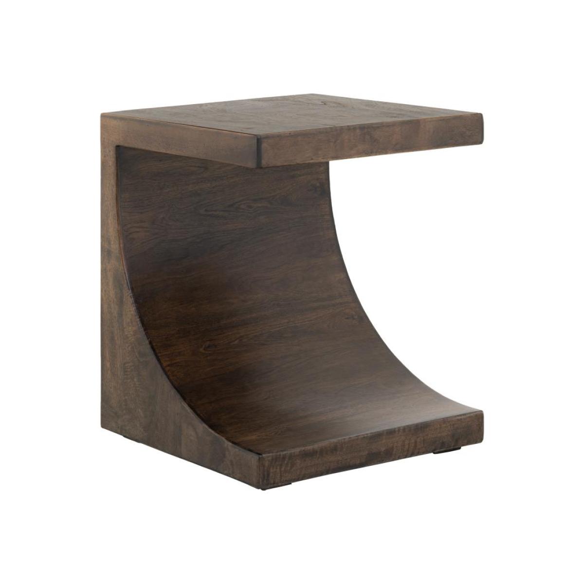Wooden Chairside Table - Dark Mezquite - Image 3