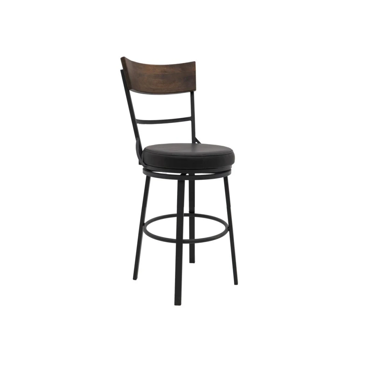 Wooden Frame & Metal Base, Barstool 24″ – Century Dining Table Bases Black 4
