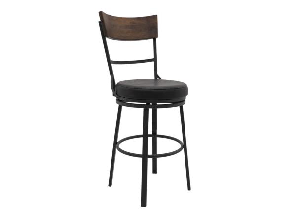 Wooden Frame & Metal Base, Barstool 24″ – Century Dining Table Bases Black