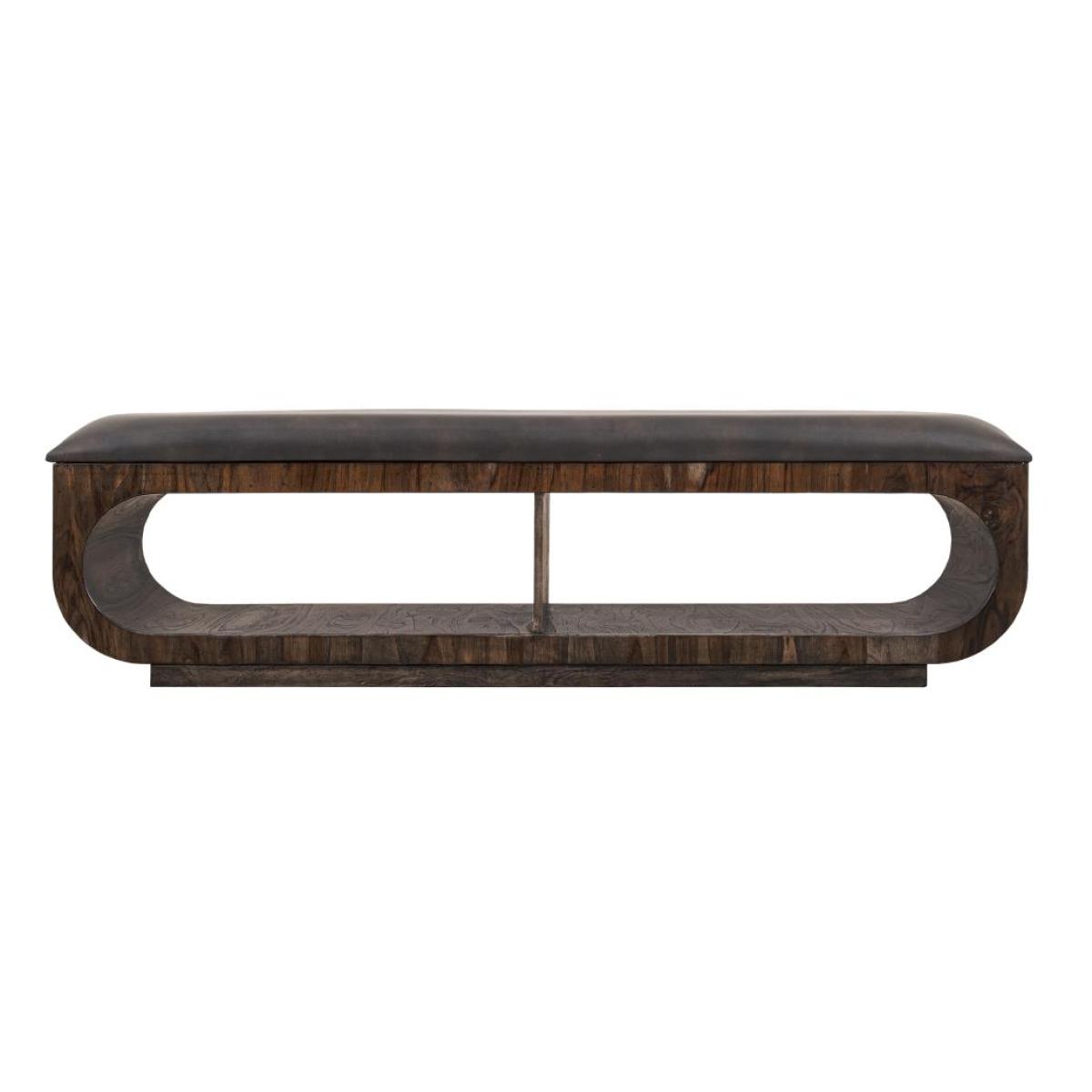 Upholstered Seat Bench with Two Open Shelves – Balam Chairs & Benches Black 4