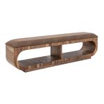 Upholstered Seat Bench with Two Open Shelves – Balam Chairs & Benches Brown 14