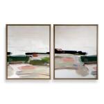 Just Peaking Framed Canvases, S/2