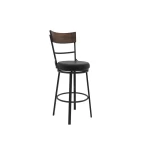 Wooden Frame & Metal Base, Barstool 24″ – Century Dining Table Bases Black 2
