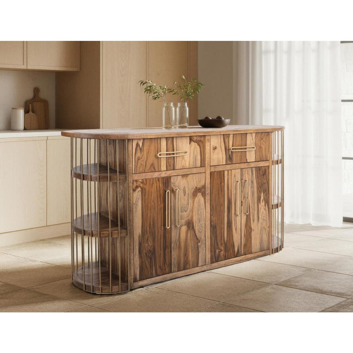2 Drawer & 4 Door, 6 Shelf Kitchen Island - Balam - Image 6