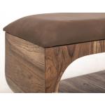 Upholstered Seat Bench with Two Open Shelves – Balam Chairs & Benches Brown 16