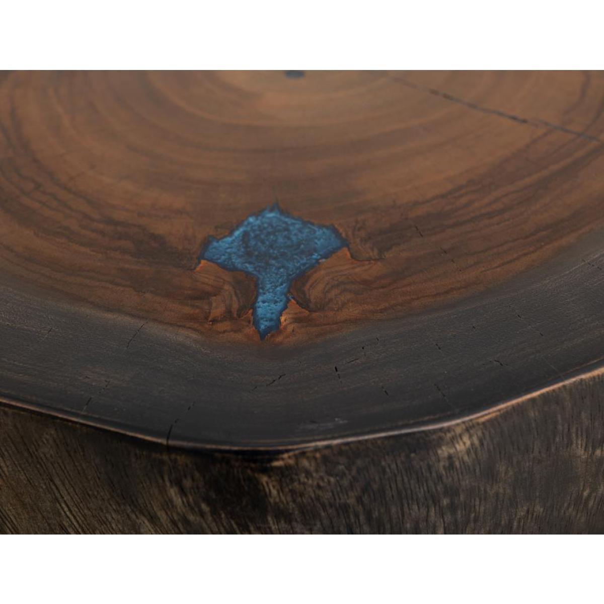 Live Edge Chairside Table - Parota Epoxy - Image 7