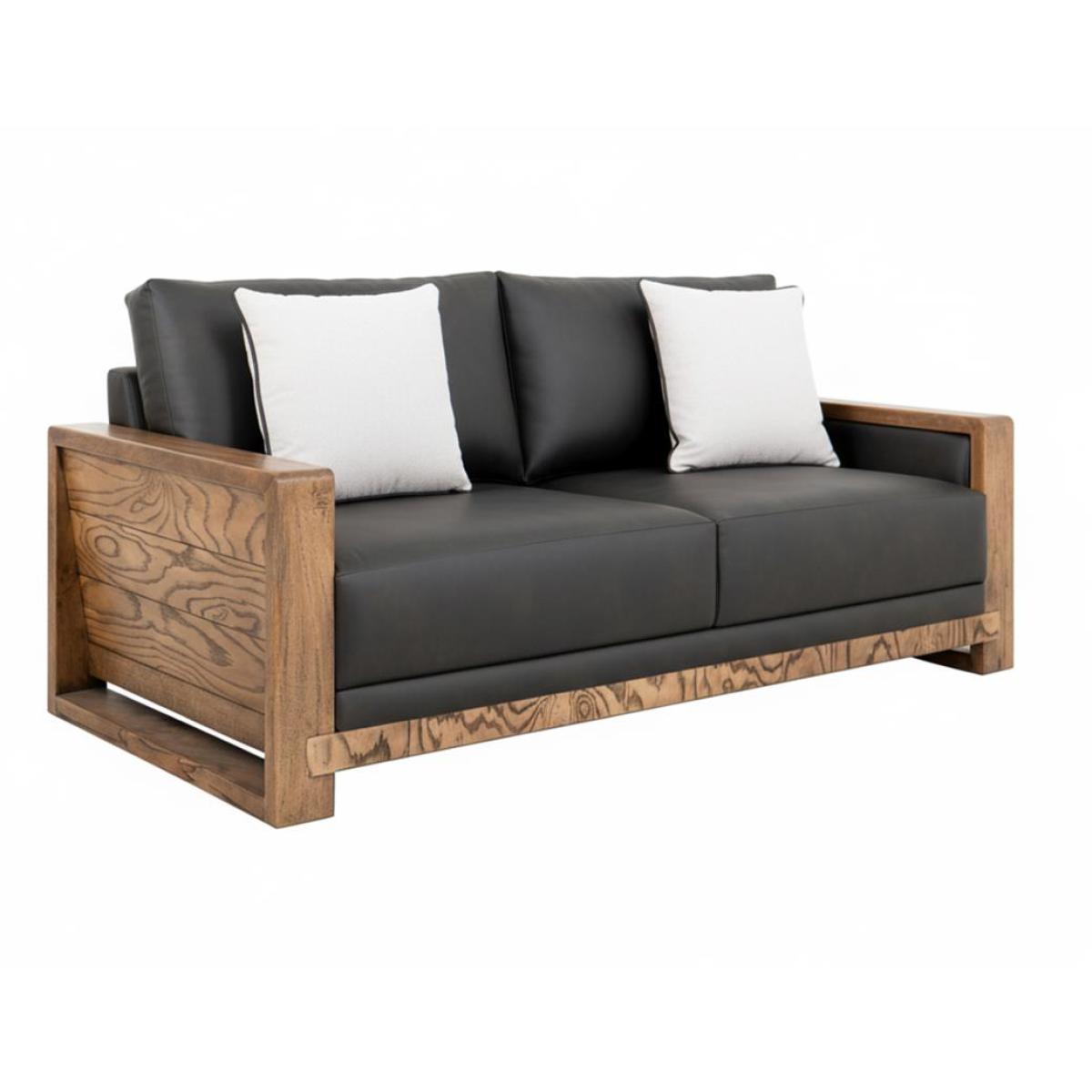 Wooden Frame, Upholstered Loveseat - Ancora - Image 2