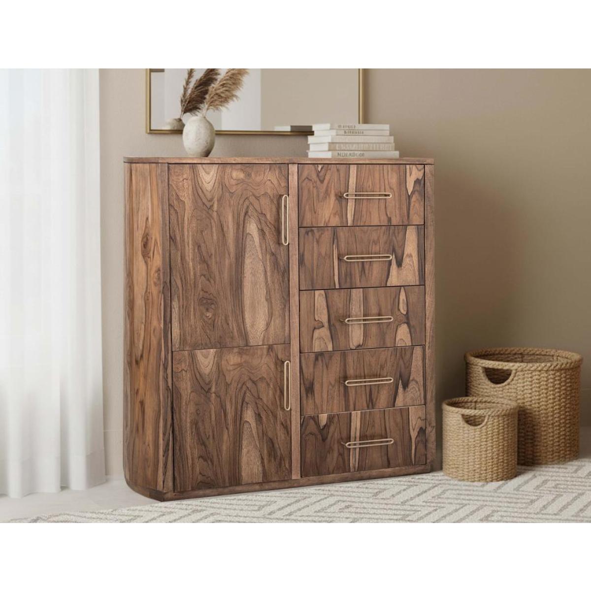 5 Drawer & 2 Door Gentleman’s Chest – Balam Chests Brown 8