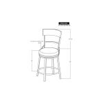 Wooden Frame & Metal Base, Barstool 24" - Century - Image 7