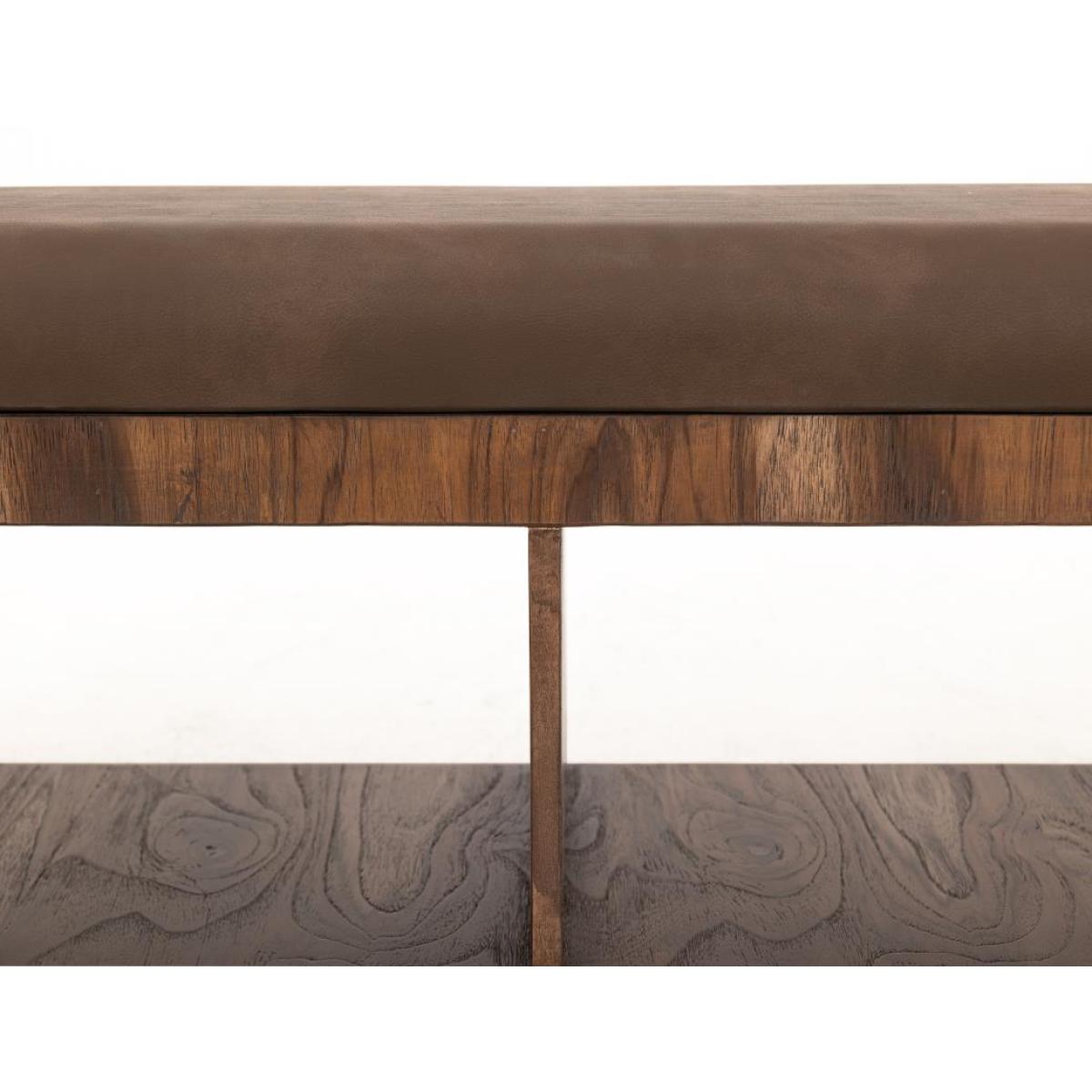 Upholstered Seat Bench with Two Open Shelves – Balam Chairs & Benches Brown 9