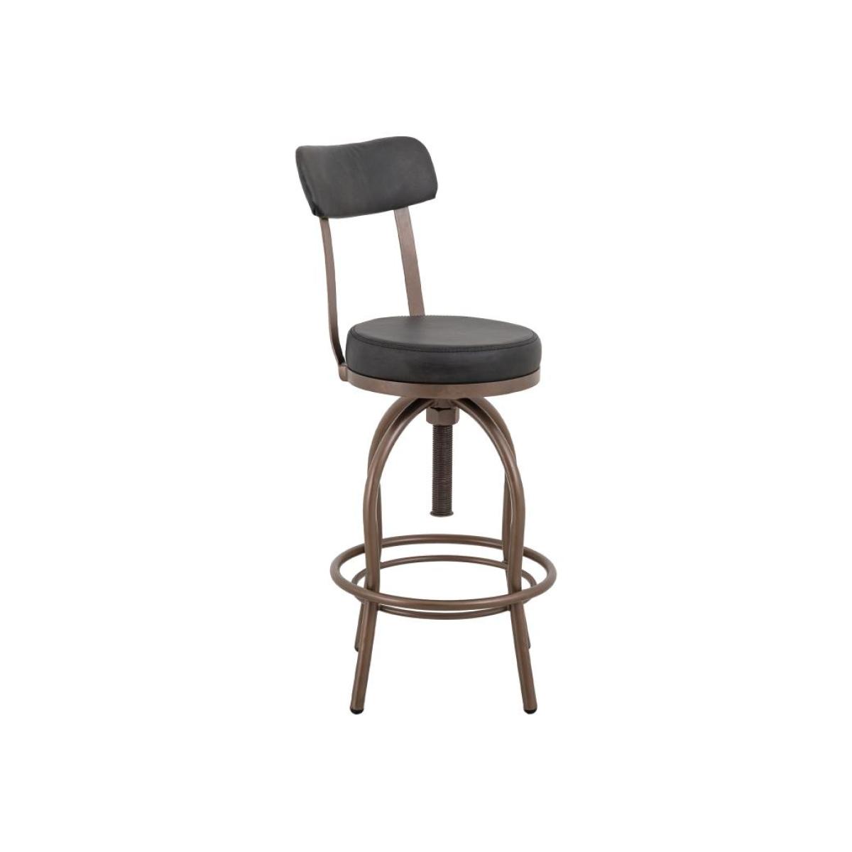 Upholstered Adjustable 24-30" Swivel Iron Base Barstool - Altea - Image 3