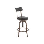 Upholstered Adjustable 24-30" Swivel Iron Base Barstool - Altea - Image 3