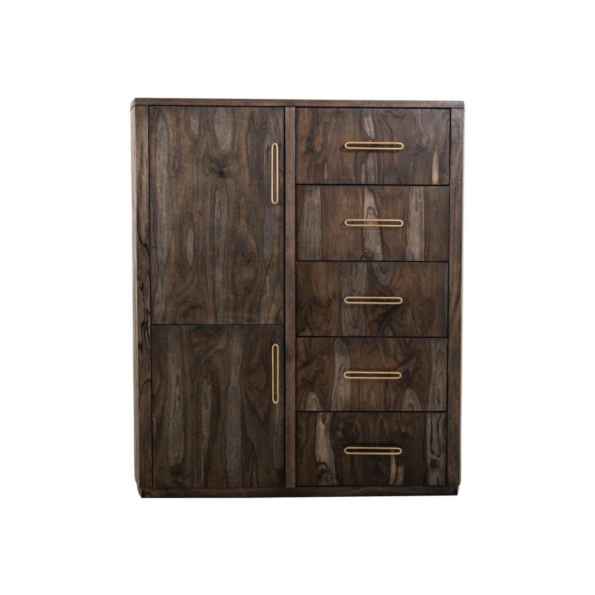 5 Drawer & 2 Door Gentleman’s Chest – Balam Chests Black 4