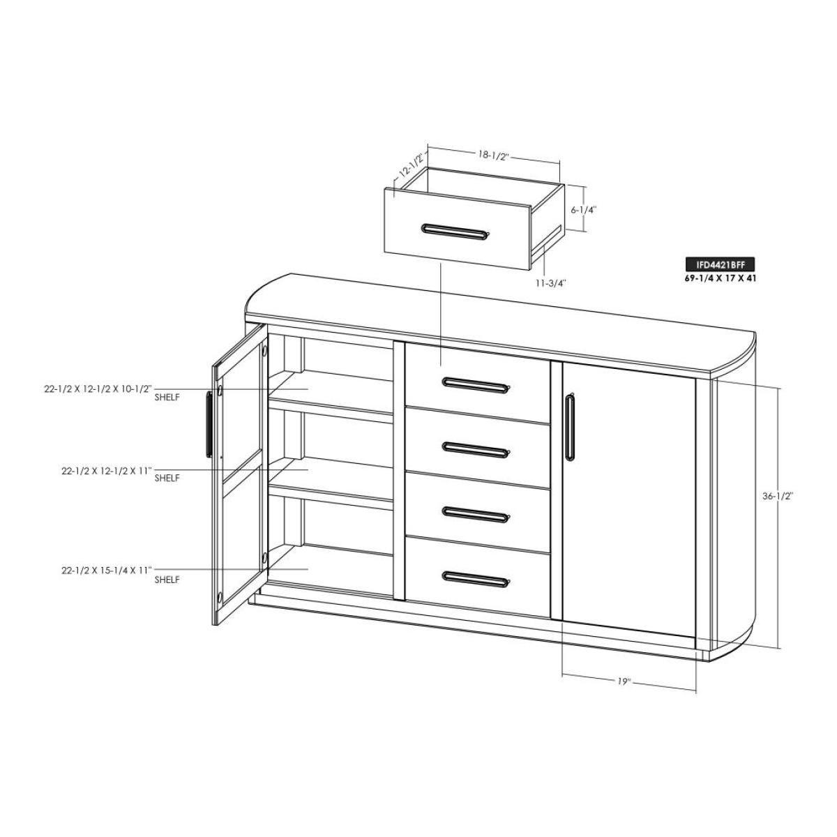4 Drawer & 2 Door Buffet – Balam Accent Furniture Accent Furniture 13