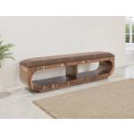 Upholstered Seat Bench with Two Open Shelves – Balam Chairs & Benches Brown 15