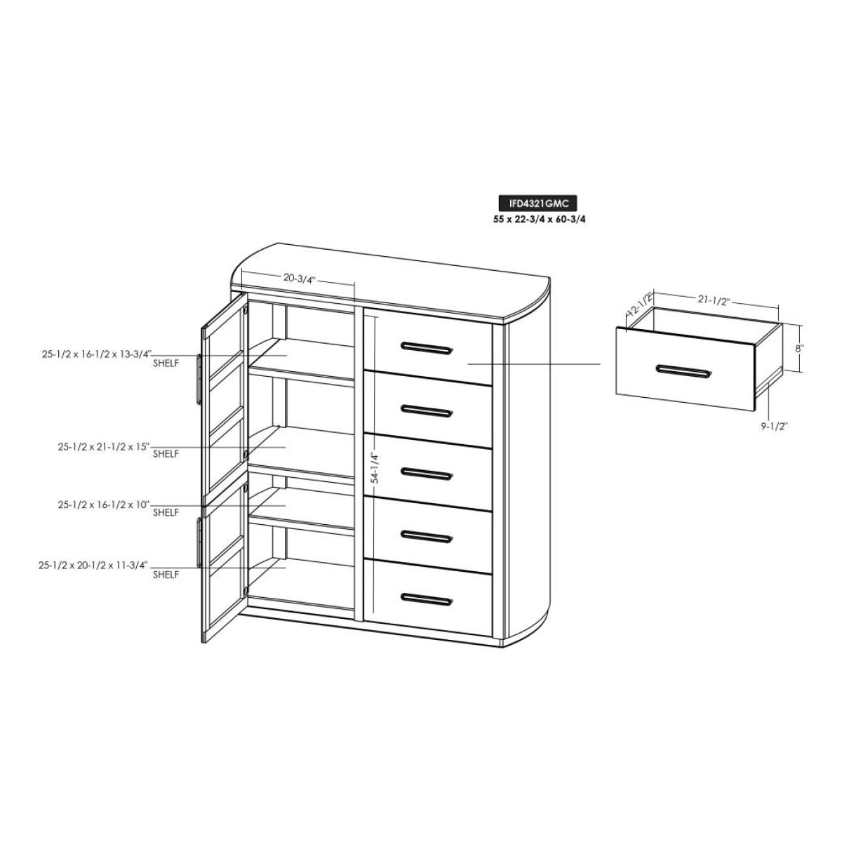 5 Drawer & 2 Door Gentleman's Chest - Balam - Image 10