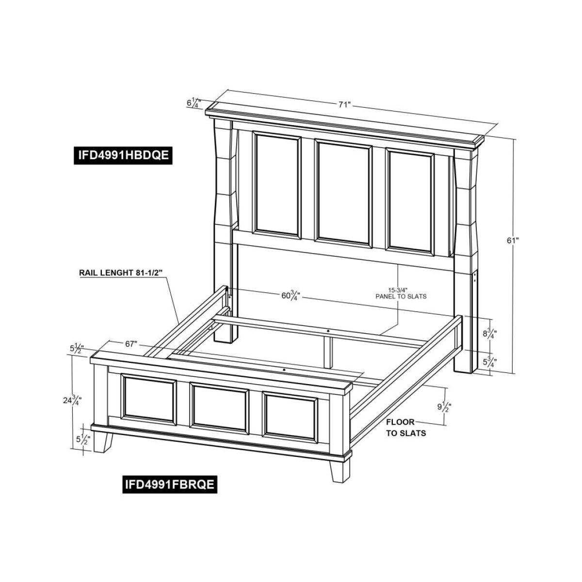5/0 Queen Footboard & Rails - Stoa - Image 8