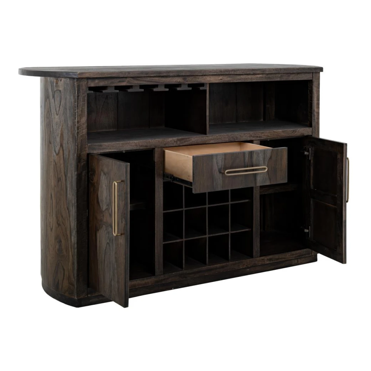 1-Drawer, 2-Door Bar with Wine Grid – Balam Bar Furniture Bar Furniture 6