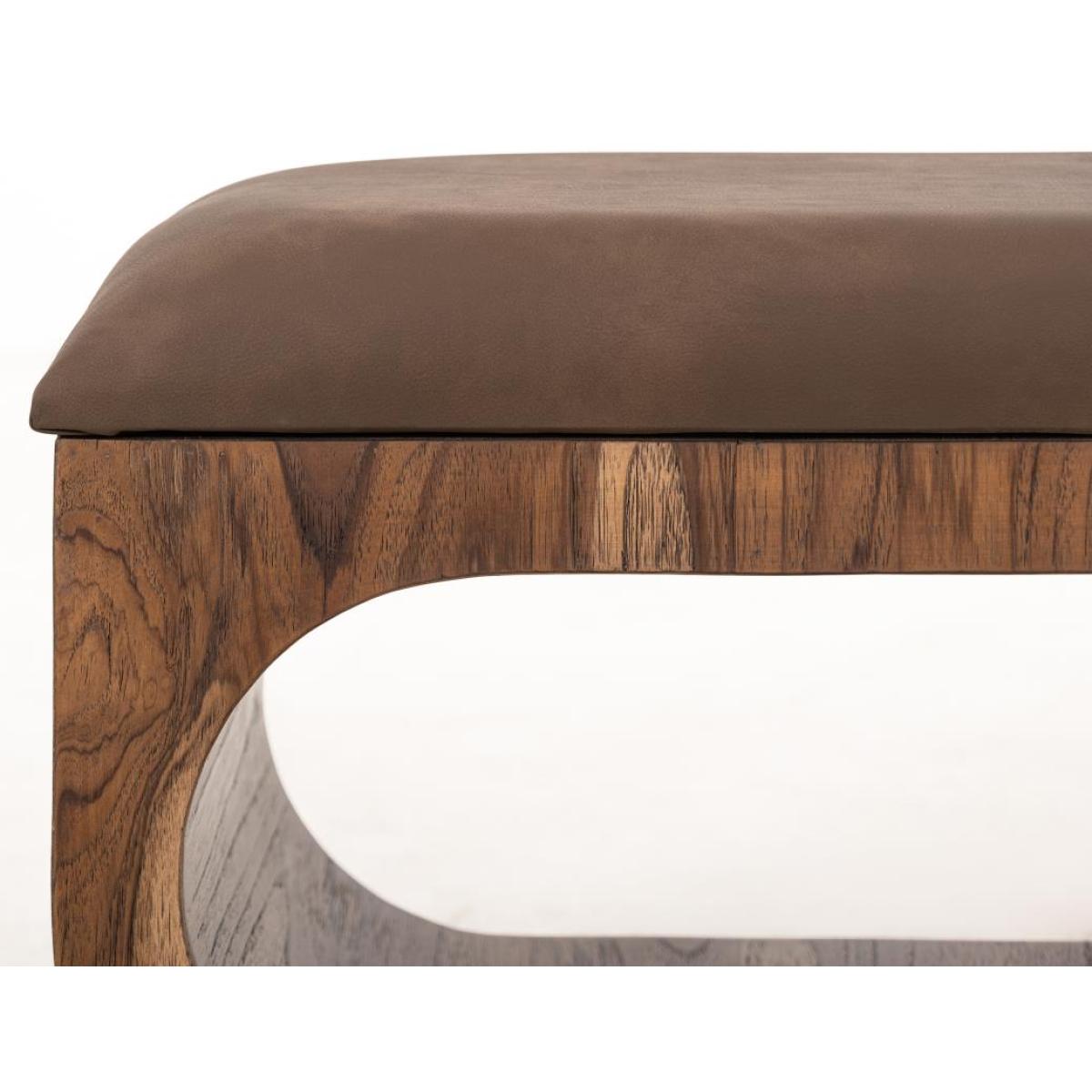 Upholstered Seat Bench with Two Open Shelves – Balam Chairs & Benches Brown 10