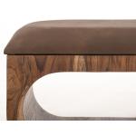 Upholstered Seat Bench with Two Open Shelves – Balam Chairs & Benches Brown 19