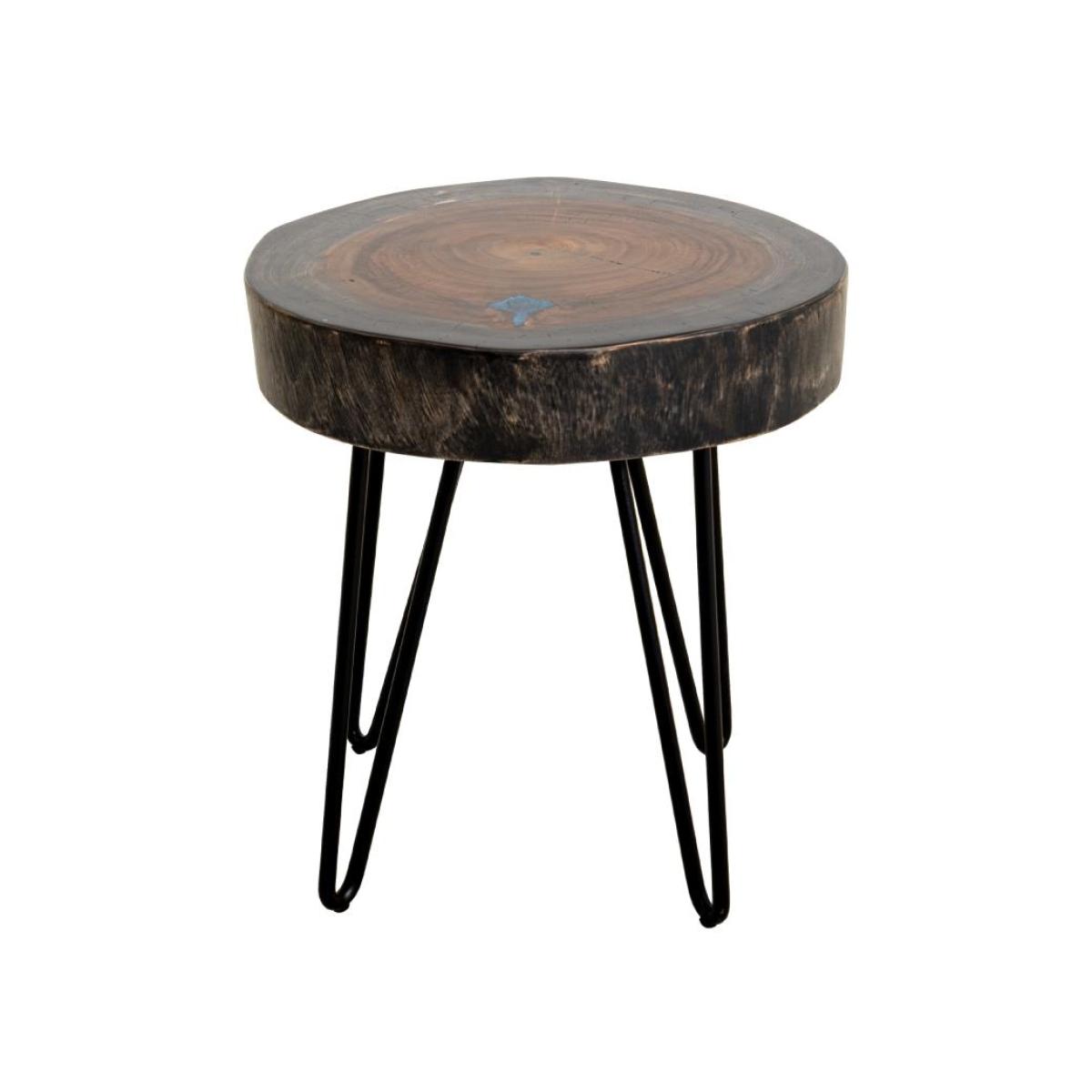 Live Edge Chairside Table - Parota Epoxy - Image 2