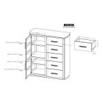 5 Drawer & 2 Door Gentleman’s Chest – Balam Chests Black 24