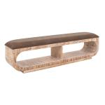 Upholstered Seat Bench with Two Open Shelves - Balam - Image 3