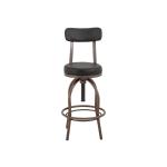 Upholstered Adjustable 24-30" Swivel Iron Base Barstool - Altea